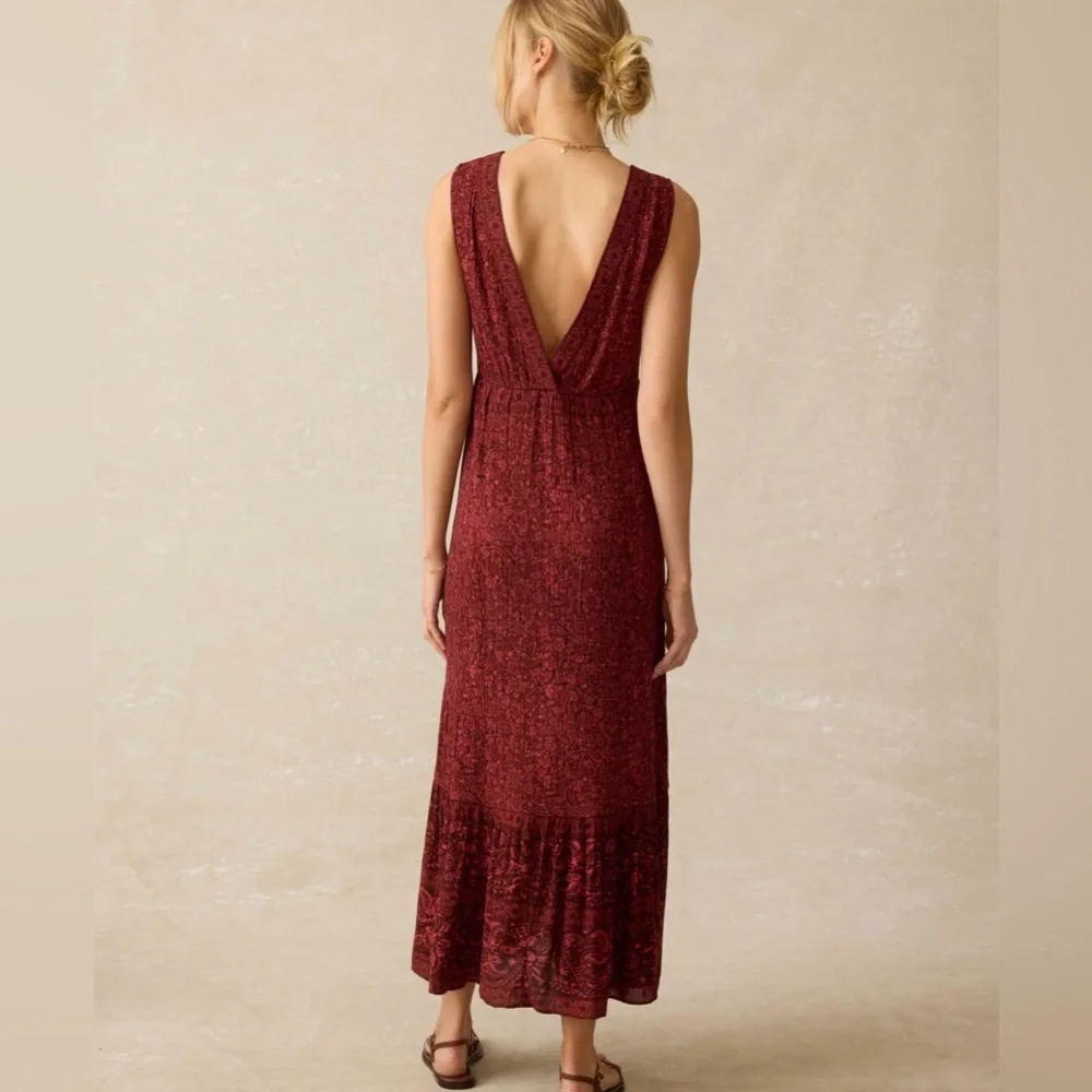 NWT Faherty Eden Dress in Belmont Floral Burgundy (size S) - Picture 4 of 5